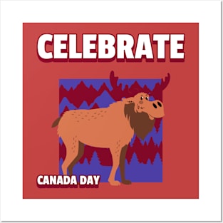 Canada Day Moose Posters and Art